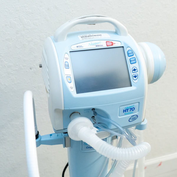 NEWPORT HT70 - Respiratory Ventilator Includes Oxygen Reservoir, P Circuit and Cruiser Cart - Loyalty Medical