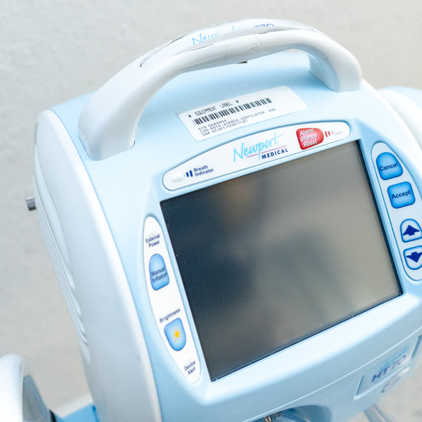 NEWPORT HT70 - Respiratory Ventilator Includes Oxygen Reservoir, P Circuit and Cruiser Cart - Loyalty Medical