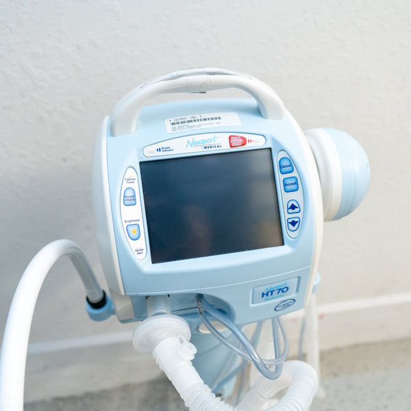 NEWPORT HT70 - Respiratory Ventilator Includes Oxygen Reservoir, P Circuit and Cruiser Cart - Loyalty Medical
