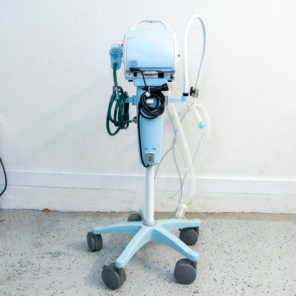 NEWPORT HT70 - Respiratory Ventilator Includes Air/Oxygen Mixer, P Circuit and Cruiser Cart - Loyalty Medical