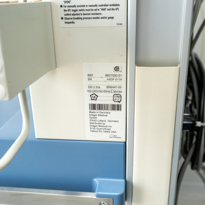 Fabius GS Premium w Solar 8000M Patient Monitor 8607000-51 ASDF-0114