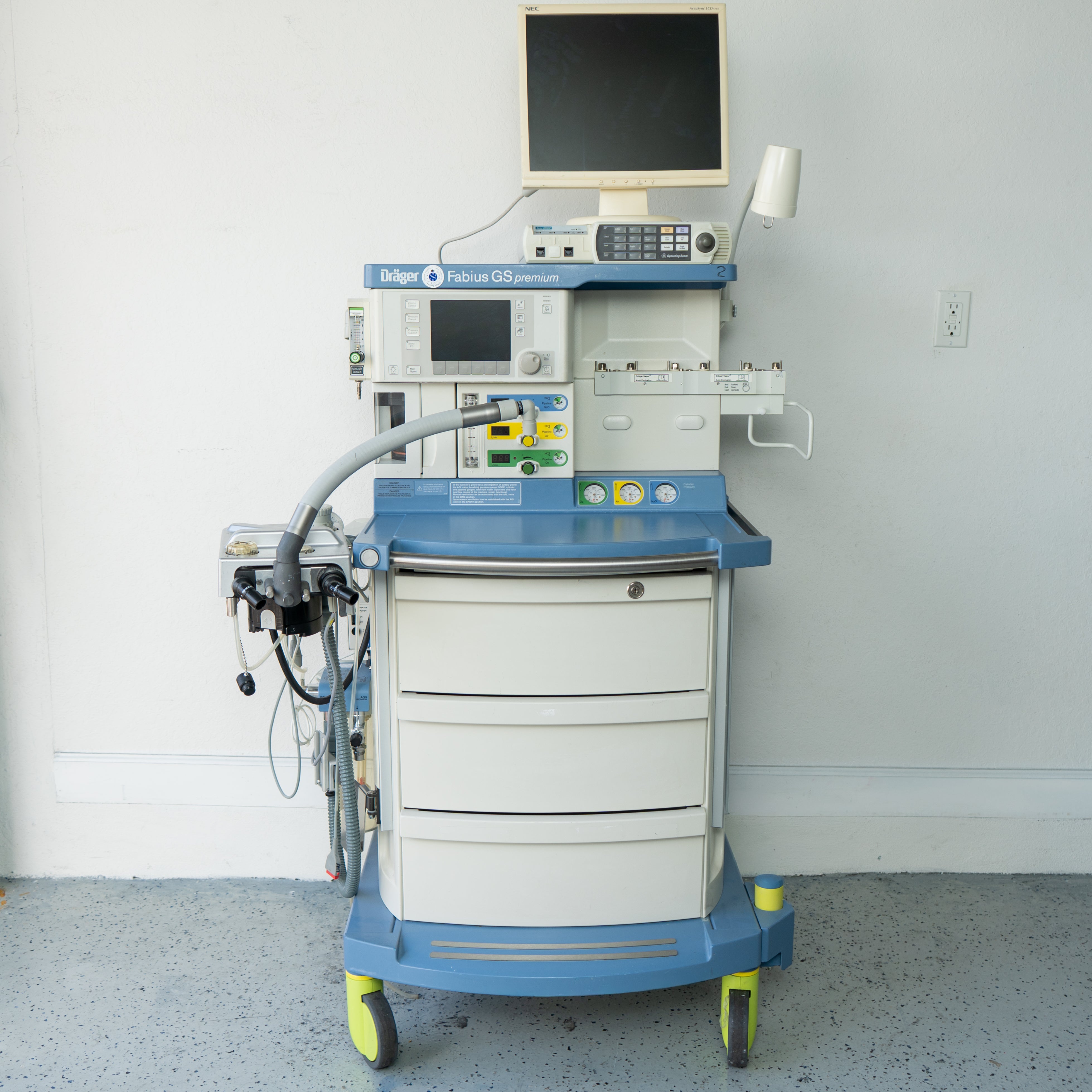 Drager Fabius GS Premium w Solar 8000M Patient Monitor 8607000-51 ASDF ...