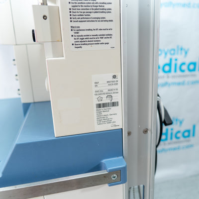 Drager Fabius GS Premium Anesthesia Machine with Infinity Delta Monitor and Scio Four Oxi Plus Gas Module 6871801 RI 10 8607000-39 ASCB-0096 - Loyalty Medical