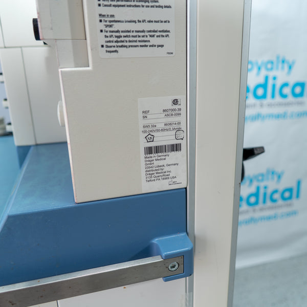 Drager Fabius GS Premium Anesthesia Machine with Infinity Delta Monitor and Scio Four Oxi Plus Gas Module 6871801 RI 10
