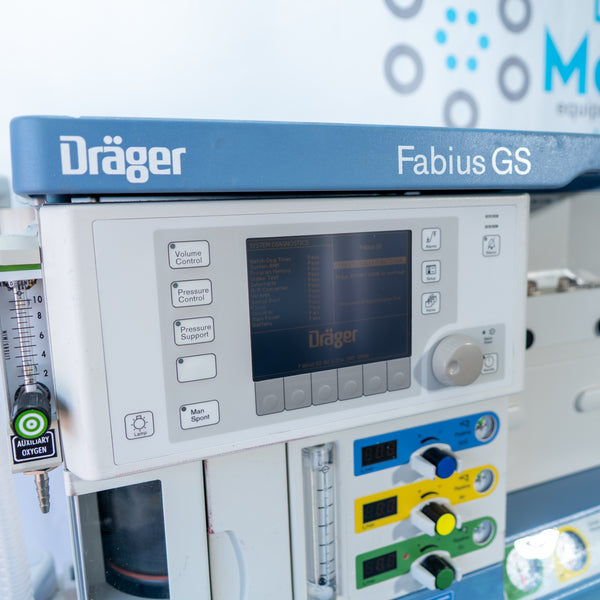 Draeger Fabius GS Anesthesia Machine with Scio Four Oxi Plus Gas Module 6871801 RI 10 8604700-18 DRUN-0168