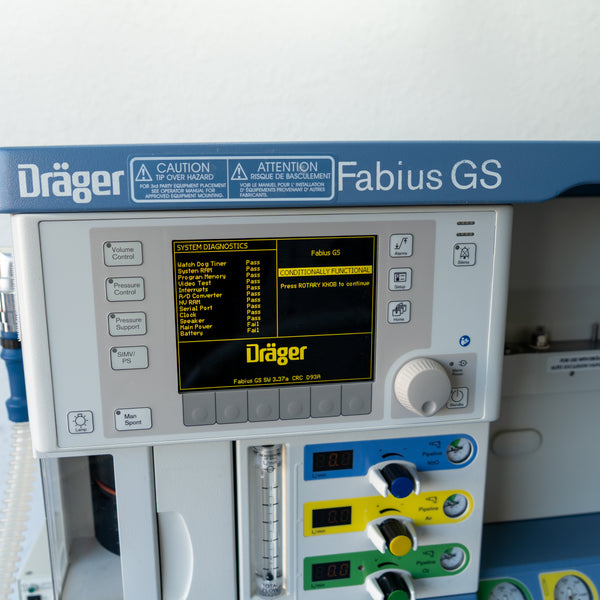 Draeger Fabius GS Anesthesia Machine 8604700-33 SW 3.37a ARXN0100