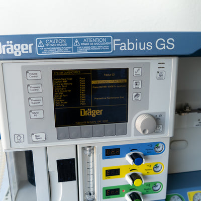 Draeger Fabius GS Anesthesia Machine 8604700-43 SW 3.37a ARZA-0044