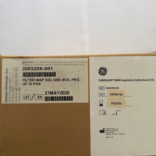 5830446 For CARESCAPE R860 Safety Guard Disposable Filter 10PC Box - Loyalty Medical