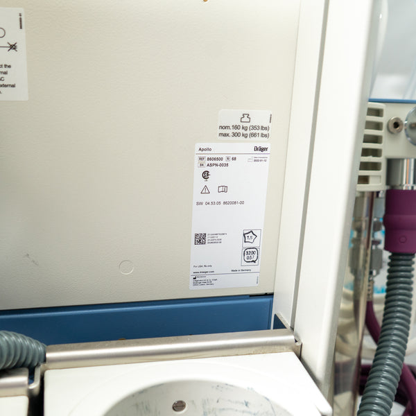 Drager Apollo Anesthesia System 8606500 / ASPN-0035 - DOM 2022 SW 04.53.05